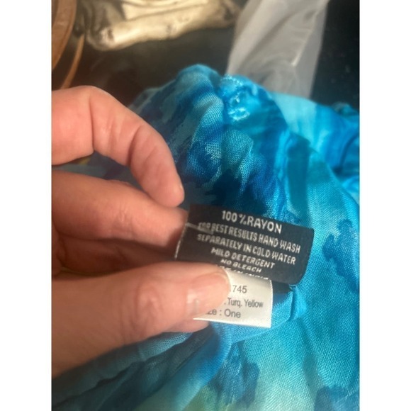 SAKKAS NWT Tie Dye Bright Multi Color Swim Cover Up/ Poncho Top One Size - Picture 8 of 8